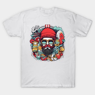 Red mustache hipster doodle classic tshirt T-Shirt